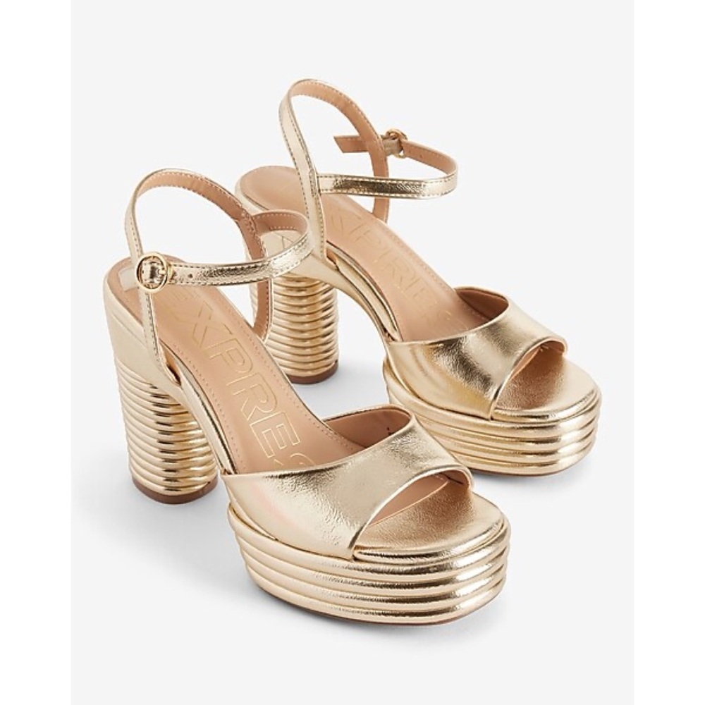 Brian Atwood x Express Stacked Platform Heeled Sandals